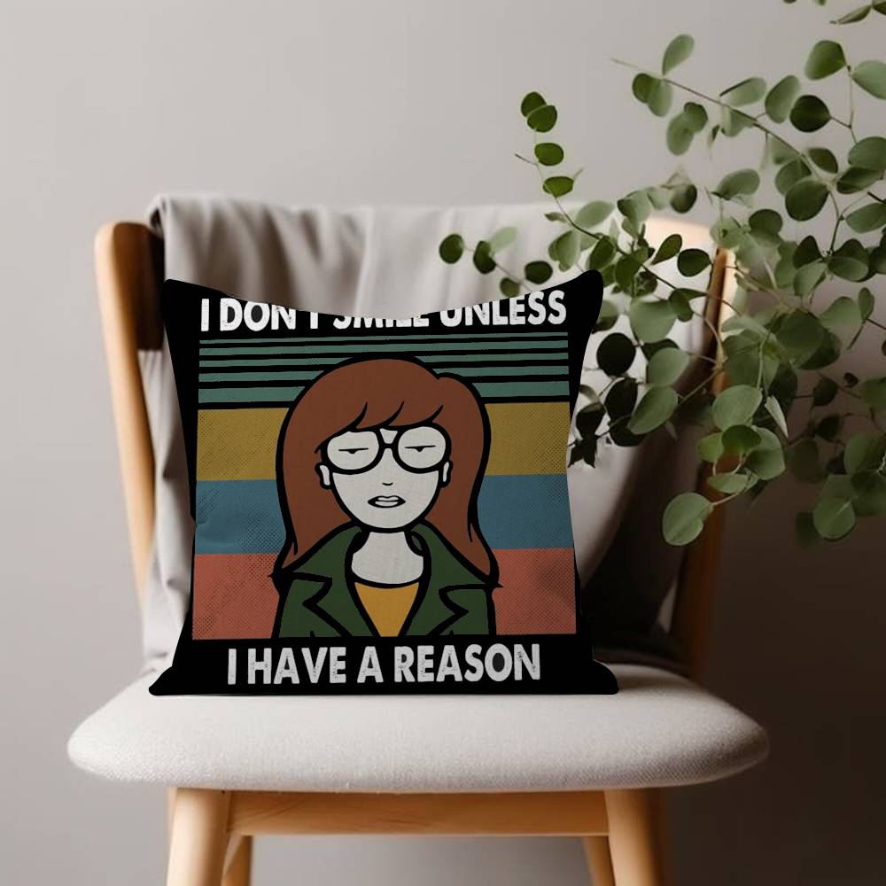 Cartoon Fashion Fashion Decorative Pillowcase Throw Cover D-Daria Pillow Case Cushion For Living Room Square Home Decor