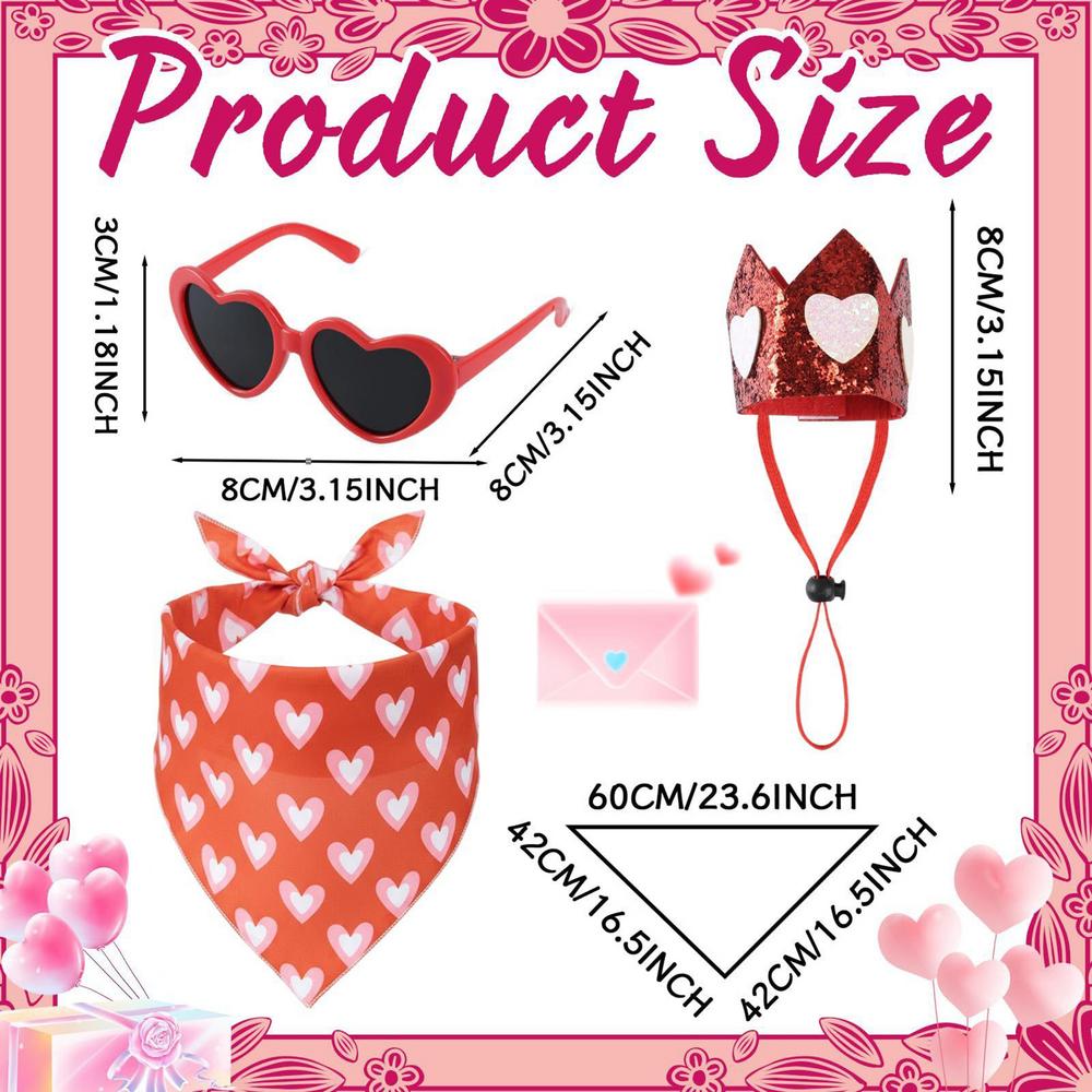 

Valentines Day Porch Goose Outfit Headscarf Heart-Shaped Glasses Statue Accessory Valentines Day Goose Outfit For Outdoor красный