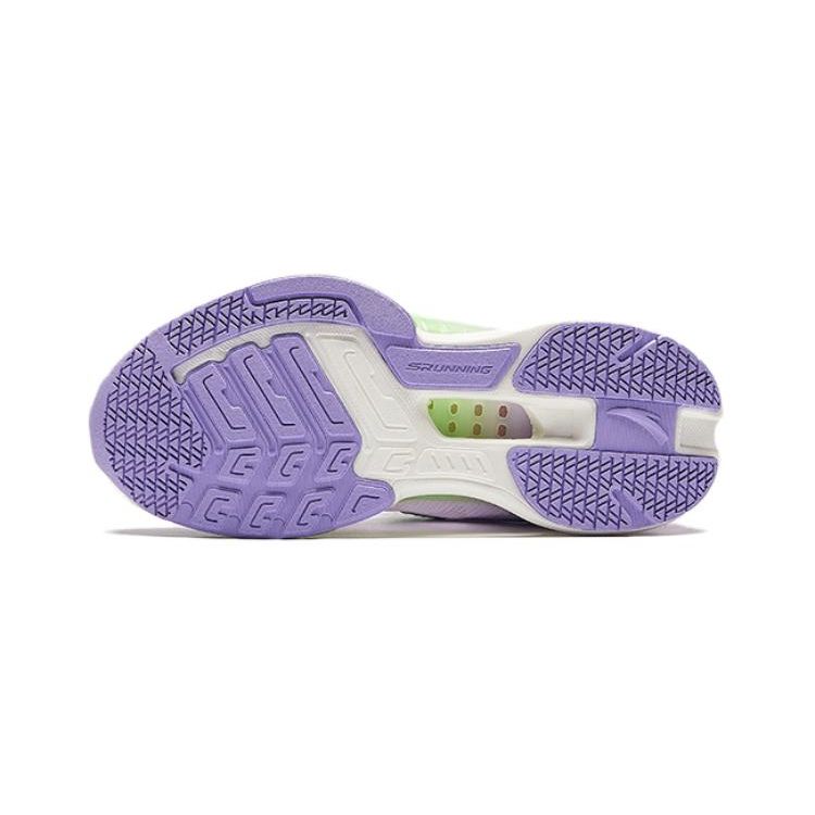 Anta Kids Wind Chaser 6.0 Test Measurement Shock Absorption Wear Resistant Low Top Running Shoes Kids Running Shoes White Purple 322429901-2