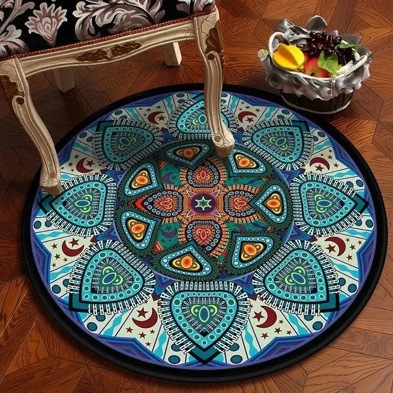 Bedroom Children's Chair Non-slip Floor Mat Room Home Decoration Round Carpet Living Room Mandala Bathroom Absorbent Floor Mat