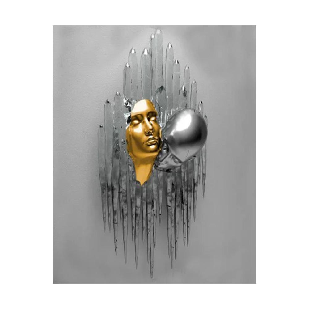 Metal Figure Statue Art Poster High Definition Printing Canvas Painting Prints Couple Sculpture Living Room Home Decor Picture