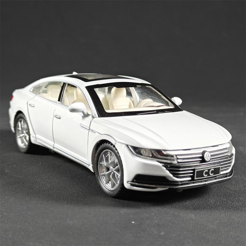 W21Simulation 1:32 Volkswagen CC Alloy Car Diecast Model Sound & Light Pull Back Toy Display Ornament Boys Gift Exquisite Model Toy