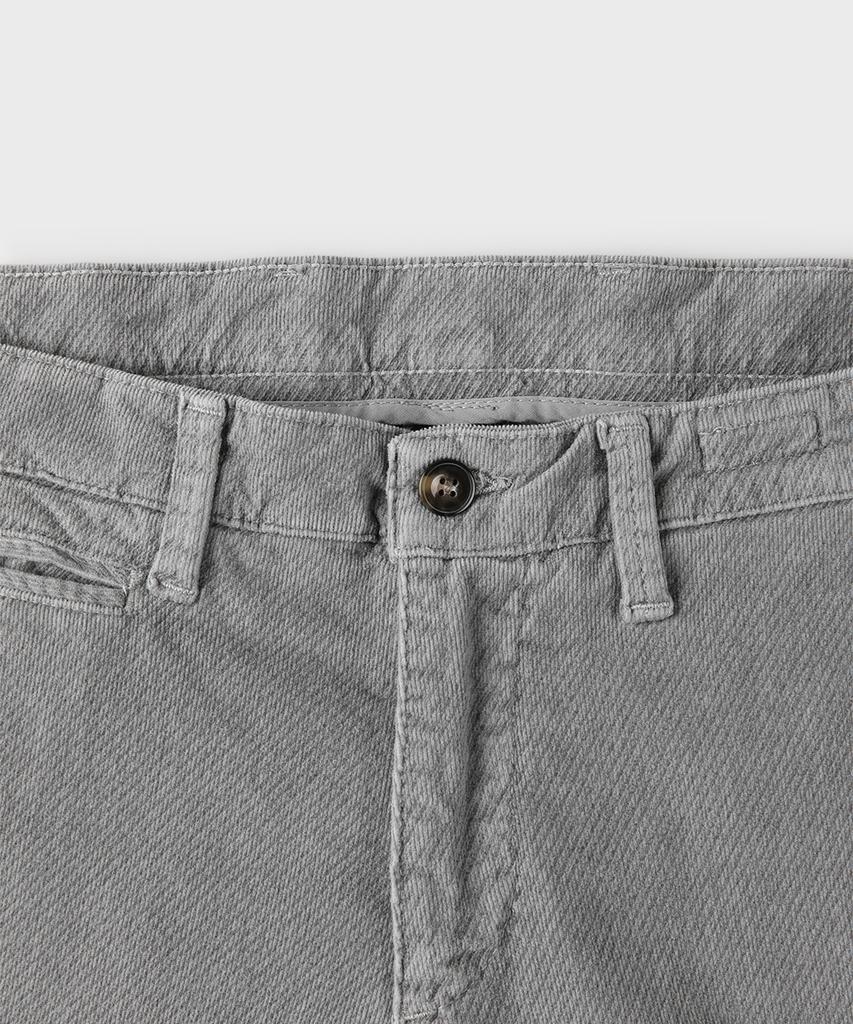 PANICALE Gray Slim Fit Cotton Twill Pants