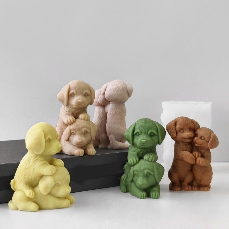 Silikonové formy na figurky Potřeby pro výrobu svíček Silikonová forma na mýdlo ve tvaru psů Řemeslné formy Silikonová textura na svíčku