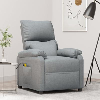 Vidaxl Sillón Masajeador, Gris Claro, Tapizado en Tela
