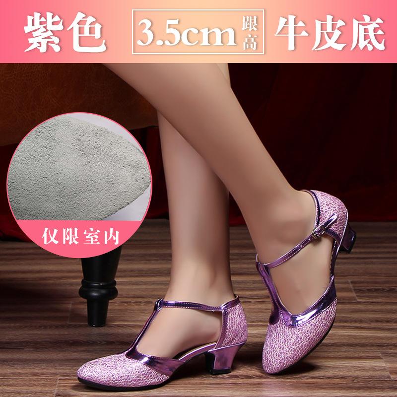 Letnie Nowe Buty do Tańca Nowoczesnego Damskie Eleganckie Panie Zamknięty Nosek Buty do Tanga Standardowy Walc Tańce Towarzyskie Obcas Wewnętrzna Zamszowa Podeszwa