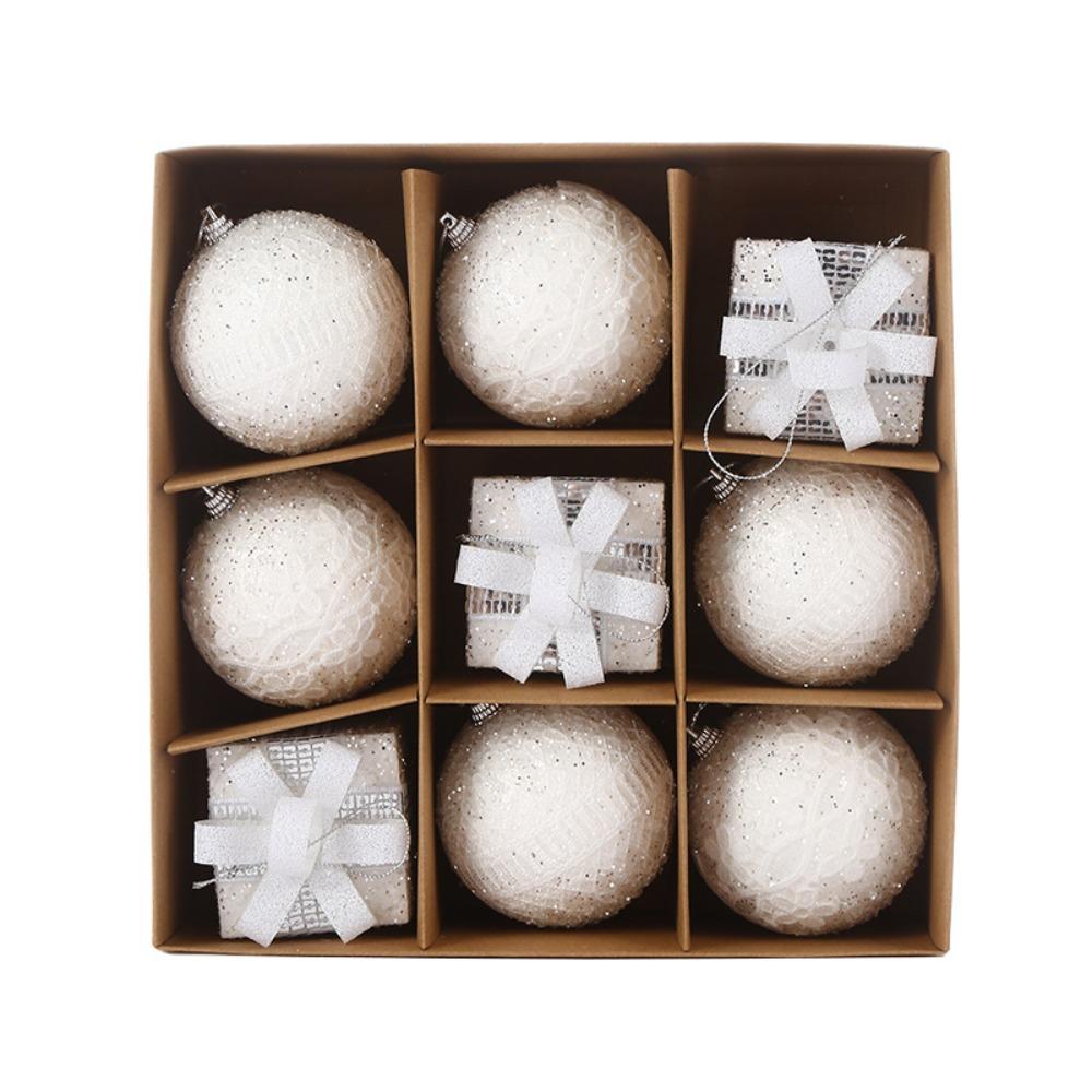9pcs Shatterproof Foam Christmas Ball Pendant 8cm Xmas Tree Ornaments  Holiday Festival Decor