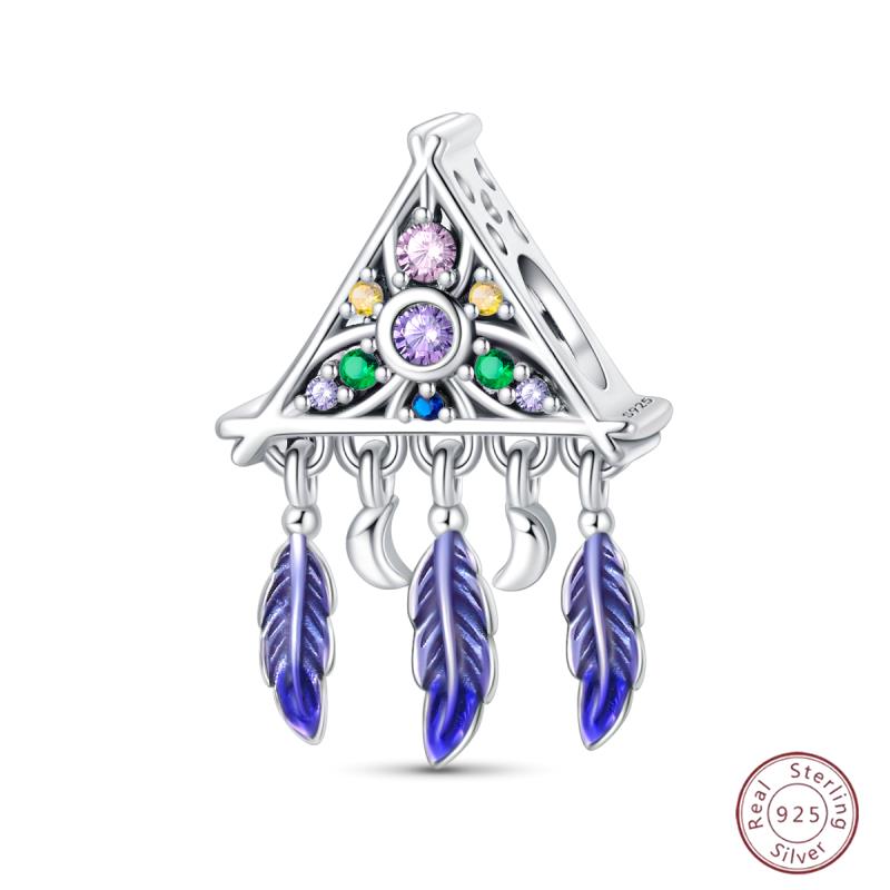 Copper Beaded Pendant Sparkling Zirconia Dream Catcher Original 3Mm Bracelet Women Fine Jewelry