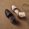 Soft leather not tired feet woven hollow high heel hollow bag head sandals women's summer 2025 new thick heel women's shoes