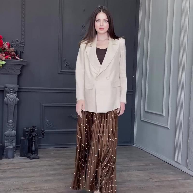 

Женский однотонный блейзер с лацканами на осень 2024 года - Универсальная и стильная куртка для работы XXXL