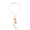 Crystal Pendant Starfish Shell Earrings Long Tassel Sea Series Necklace  Women