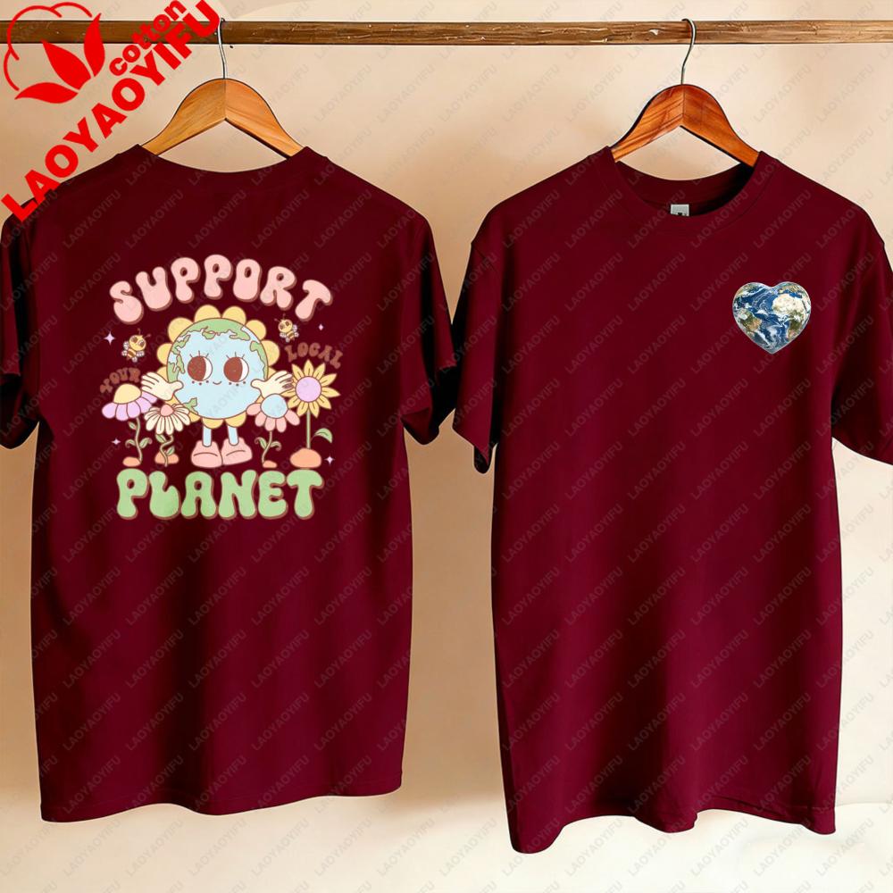 Earth Day Shirt Support Your Local Planet Planet Awareness Tee Oversized T Shirt Kawaii Clothes Harajuku Aesthetic Clothes