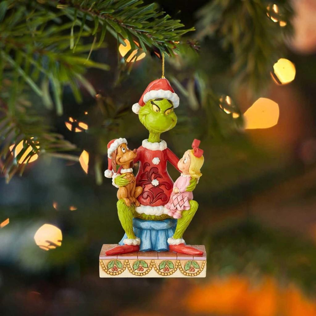 Fun And Colorful Grinch Acrylic Christmas Tree Hanging Ornament For Car Decoration