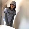 Qiqi 2024 Spring/Summer Color Block Ice Cream Kitten Print Short Sleeve T-Shirt