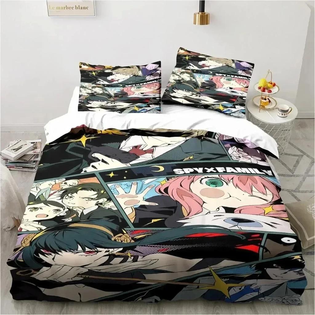 Spy Family Luxury New 3D Print Anya Anime Bedding Set Duvet Cover Bed Set Quilt Cover Pillowcase King Queen Size Boys Adult