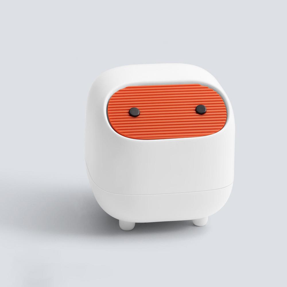 1 Household Ninja Desktop Trash Can, Mini Double-Layer Color Contrast Press Trash Can, Suitable For Dressing Table, Desk, Office