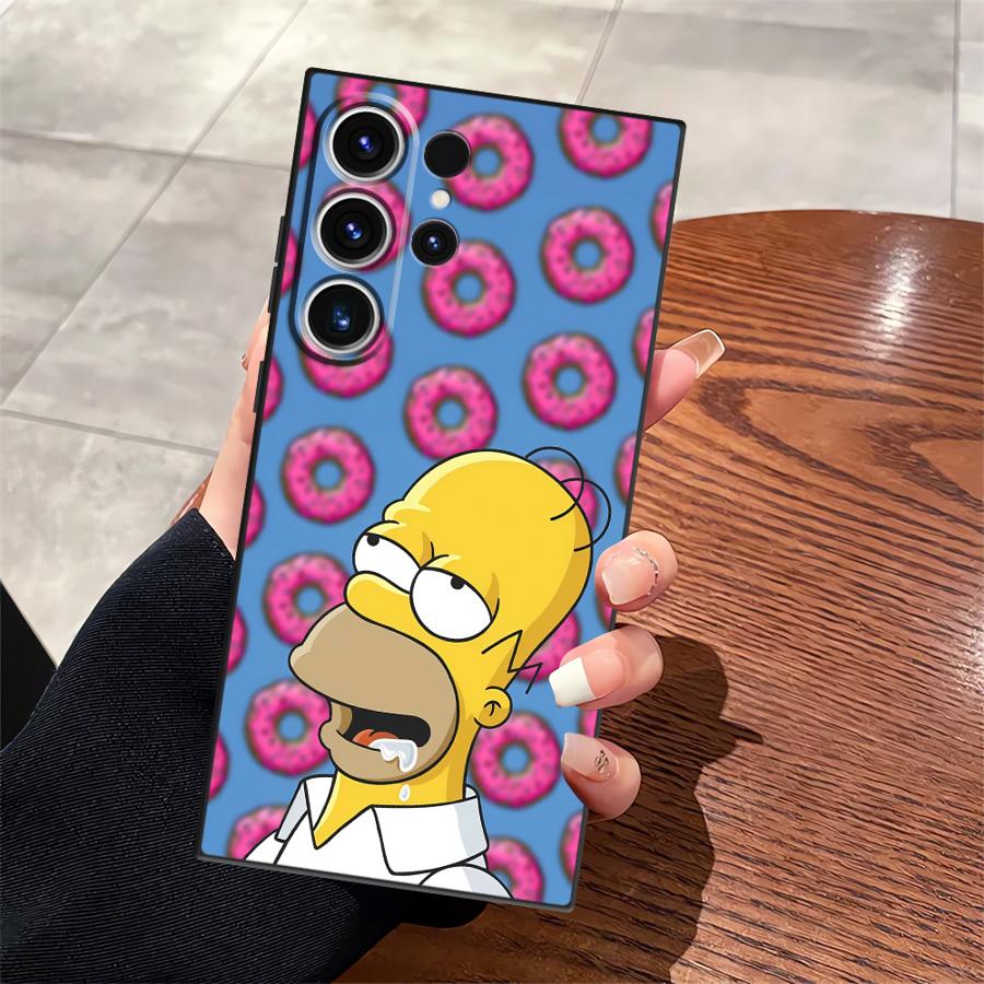 S-simpsons Donut Funda Phone Cover Case for Samsung Galaxy S25 Ultra S24 Plus S20 S22 S9 S21 S23 FE
