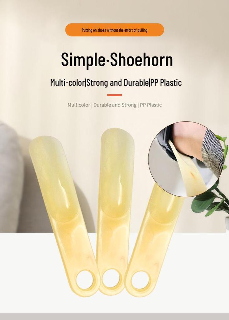 Compact Plastic Shoe Horn - Travel-Friendly Imitation Cow Horn