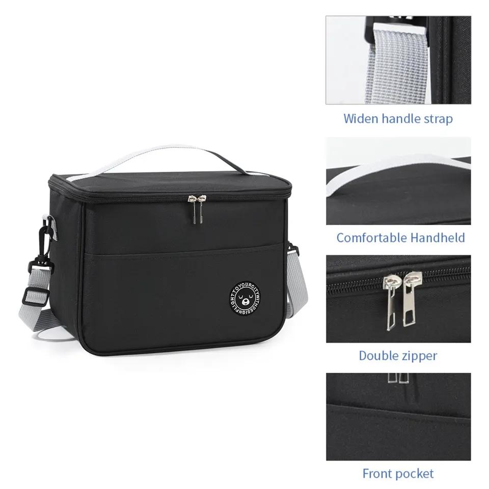 Capacità Borsa Termica Portatile con Tracolla, Borsa Porta Pranzo, Borsa Porta Pranzo Studentesca Impermeabile Ispessita