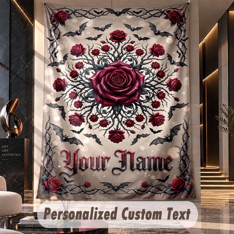 Skull Gothic (14) Theme Custom Tapestry Personalized Custom Name Text Wall Hanging Tapestry Home Decor Background Cloth
