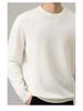 Men's High-End Slim Fit Solid Color Sweater - Round Neck, Warm, Casual, Autumn/Winter Fashion
