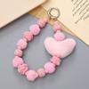 Anti-Lost Mobile Phone Lanyard Soft Loveheart Beaded Bracelet  Hanging Ornaments
