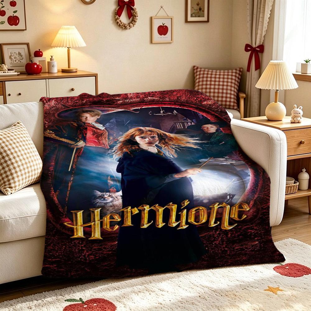 Magic Hermione Theme Printed Blanket Cozy Comfortable Throw Blanket For Living Room Sofa Nap Lightweight Home Decor Great Holiday Gift