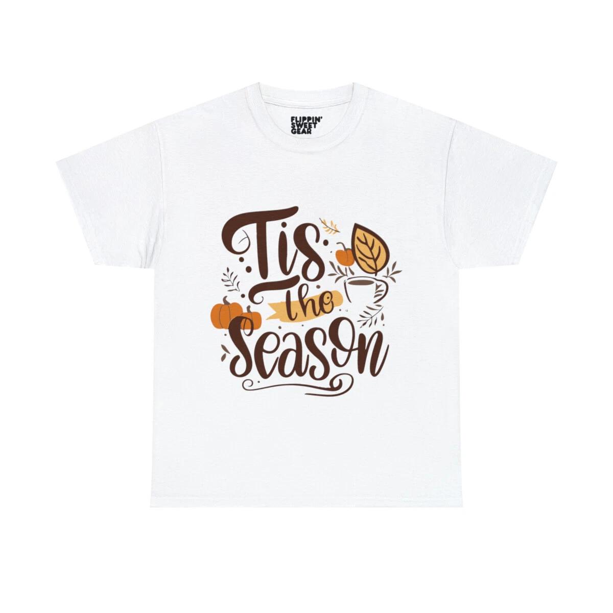 Tis The Season Fall Autumn Graphic Tee Shirt L