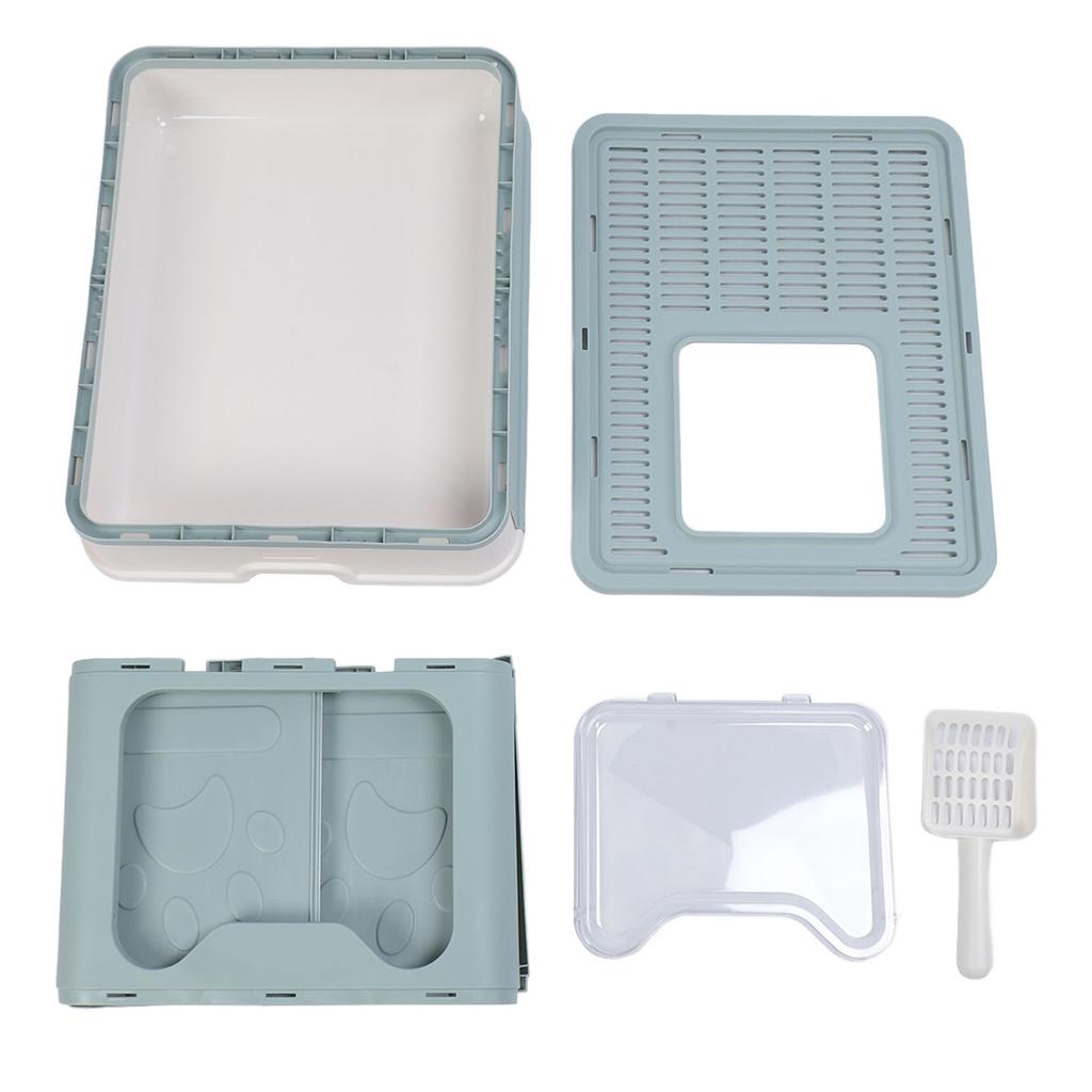 Foldable Cat Litter Box Multipurpose Semi Enclosed Odor Control Easy Clean Large Space Kitty Litter