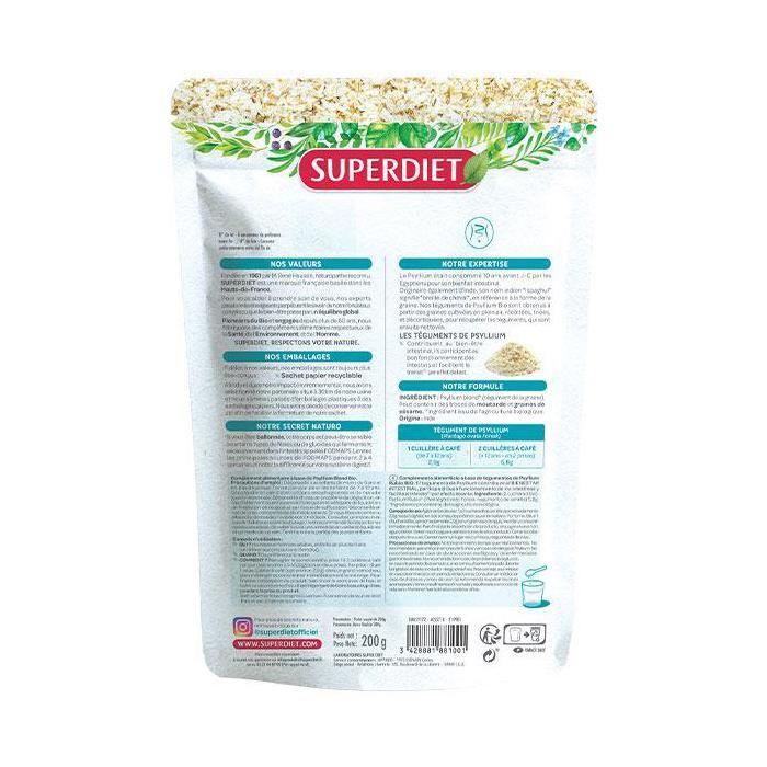 Superdiet Superfood Téguments de Psyllium Blond Bio 200g