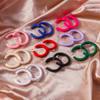 Orecchini a Cerchio Rotondi Carini Color Caramella 3,8 cm per Donne Ragazze Semplici Orecchini Geometrici Gioielli per Feste Vacanze Regali