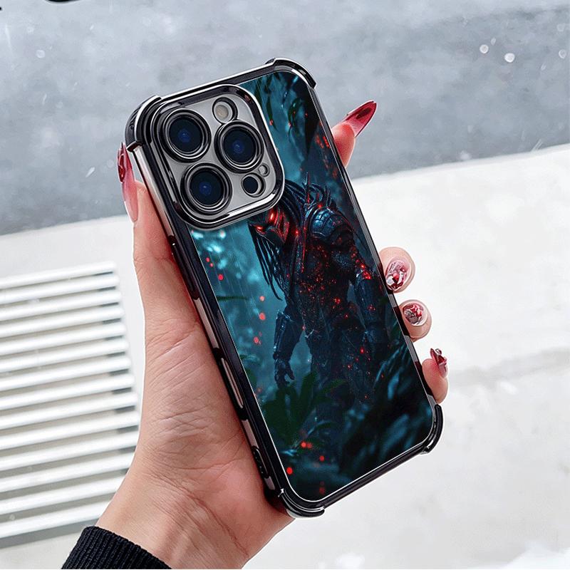 A-Alien Vs P-Predator Plating Phone Case For Xiaomi Poco X5 X6 X7 X8 Pro Max F8 Ultra F7 M8 M7 M5S Redmi 15C 15 14C 13C 13 X3 12