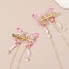 Chinese Hair Clip with Tassels Vintage Butterfly Hair Clip for Spring Summer Hanfu Side Hair Ponytail Hairpins for Teens