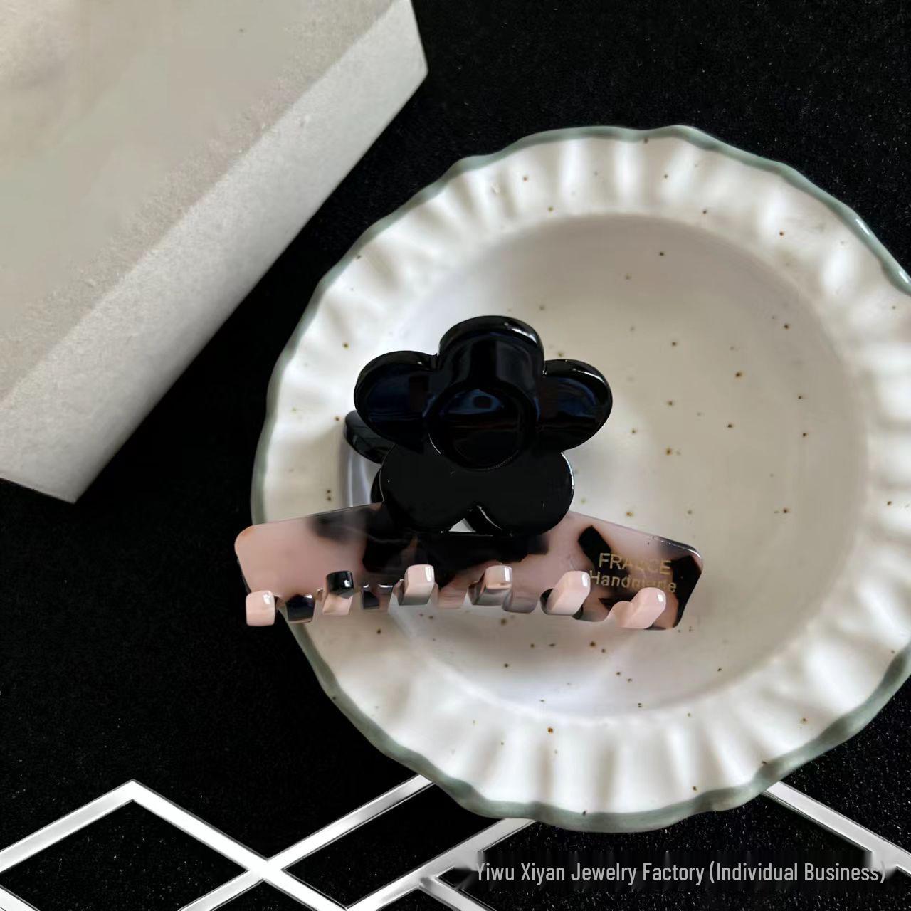 Цветная ацетатная заколка-коготь для волос с золотой биркой - Простой аксессуар для полусобранных волос Acetate