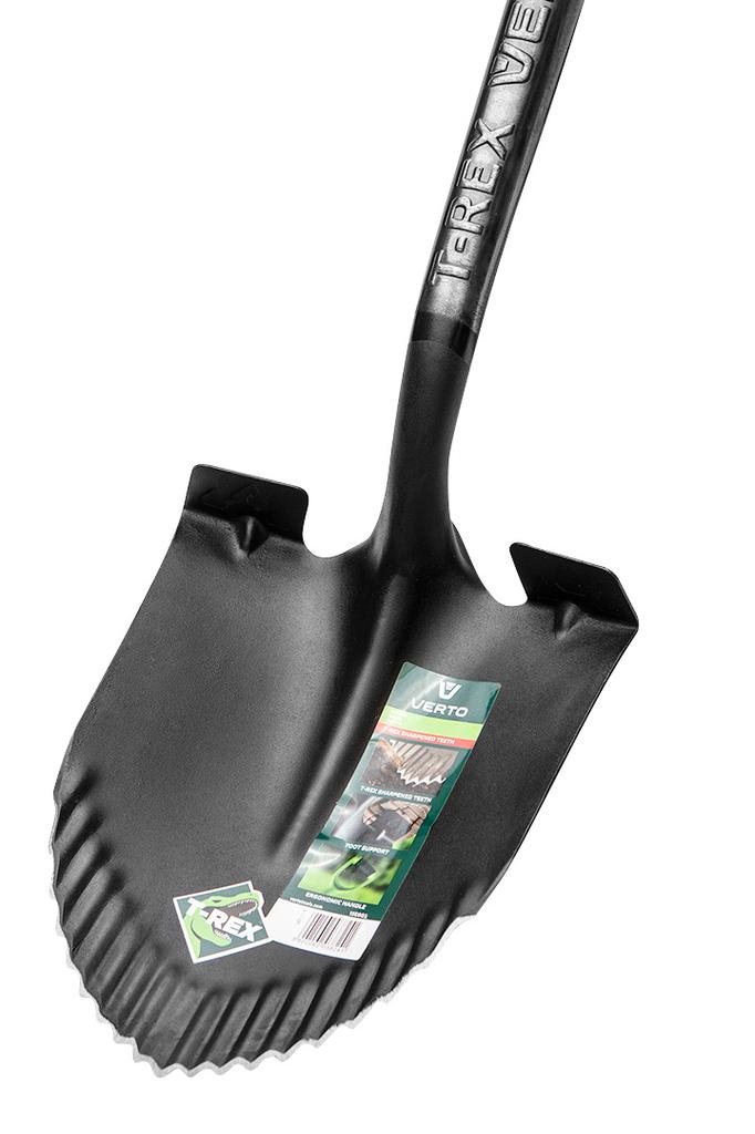 Sharp spade, wooden handle, T-Rex