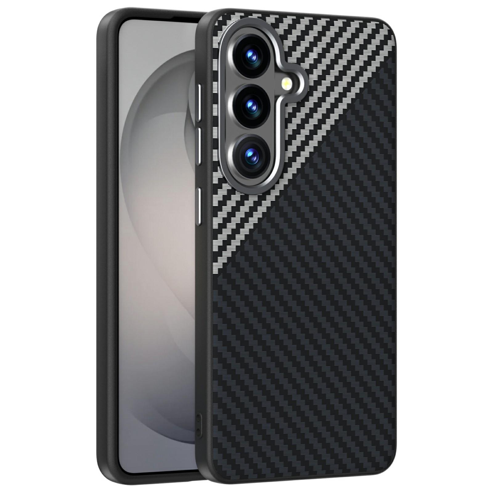 ABEEL Магнитный чехол для Samsung Galaxy S26+ Задняя крышка телефона с текстурой углеродного волокна