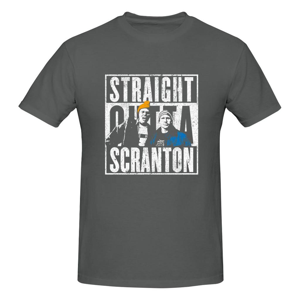 Straight Outta Scranton Lazy Scranton Wrinkleresistant Tshirt Niche Street Dark Color Schemes Shirt