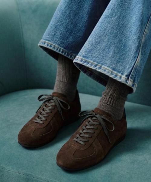[COREOFALCHEMY] Brown Suede Cow Leather German Army Sneakers Terra Chocolat German