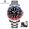 PAGANI DESIGN 40MM Black gray dual tone GMT Mechanical watch Sapphire Ceramic Bezel Automatic Stainless Steel Waterproof Watches