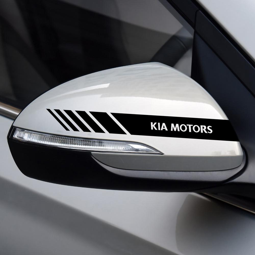 2 Pack Car Rear View Mirror Vinyl Stickers for Kia Rio Soul Seltos Forte K5 K3 Niro Sorento Stinger Sportage