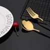 10Pcs Black Gold Stainless Steel Food Chopsticks Spoon Set Long Handle Flat Non-slip Chopsticks Dessert Spoons Dinnerware Set