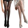 Women French Style Sexy Hollowed Sheer Fishnet Pantyhose Vintage Flower Jacquard Patterned Leggings JK Girl Lace Tights