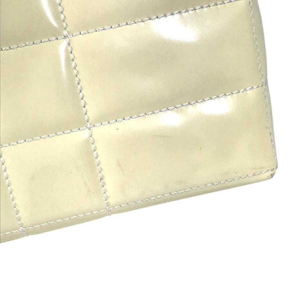 Chanel CC CC Mark Logo Chocolate Bar Shoulder Bag Enamel White
