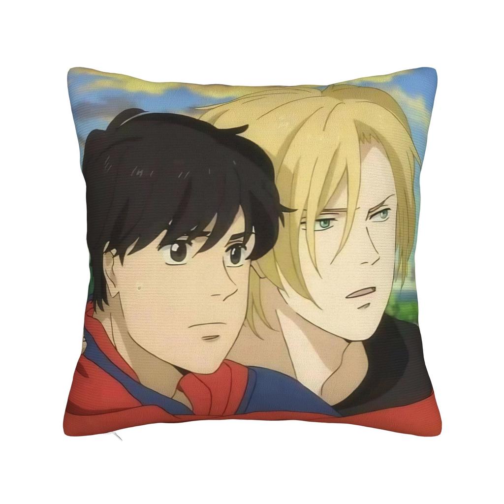 Dekoracyjne Poszewki na Poduszki Banana Fish Akcesoria Anime Poszewka na Poduszkę do Łóżka Pokrowiec na Poduszkę z Zamkiem Błyskawicznym Wielorazowego Użytku