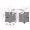 VidaXL Garden Dining Set with Cushions 5 Pcs, Table and Chairs with Adjustable Backrest, Outdoor Patio Furniture 3212412