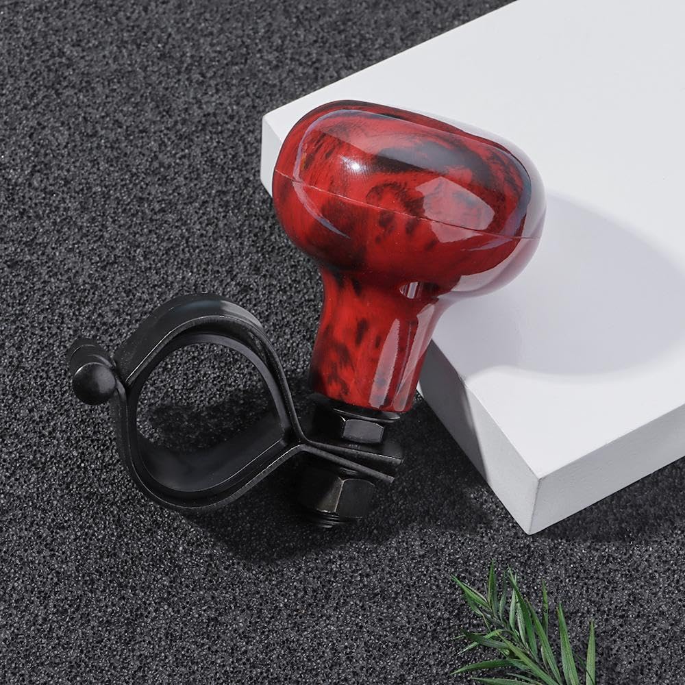 Qicarkey Wood Grain Steering Wheel Spinner Steering Wheel Spinner for Car Cart Power Steering Wheel Accessories