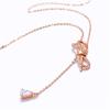 Purple Gold Diamond Bow Necklace Color Gold Plated Rose Gold Women'S Necklace