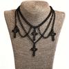 1pc Gothic Trendy Hip-Hop Geometric Multi-Layer Cross Currency Shaped Necklace , Collarbone Chain For Men And Women