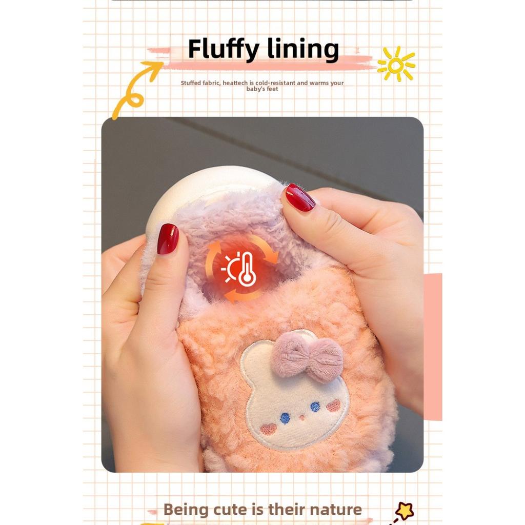 Winter Children's Cotton Slippers, Parent-child Bags for Boys and Girls, with Warm and Plush Thick Soles, Cartoon Home Baby Plush Cotton Shoes