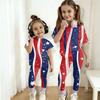 Kids Independence Day Outfit Set Short Sleeve Top and Long Pants Two Piece Casual Suit for Boys and Girls Comfortable Fit